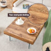 Natural Style Square MDF Coffee Table - 31.5"x31.5" with Tempered Glass Legs.Density Board Sticker,Reinforced Glass.