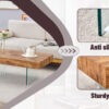 Natural Style MDF Coffee Table - 39.3"x21.6" with Tempered Glass Legs.Density Board Sticker,Reinforced Glass.