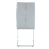 Luxury Simple Arch Chair - Set of 6 Light Gray PU Material High Resilience Dining Chair with Arched Metal Silver Leg.