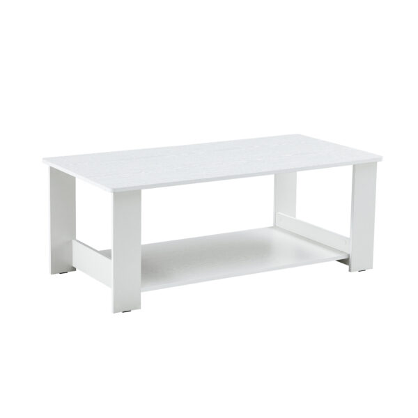 6eac1a463b2344618b19269d189152d9_20240206_f8ed9da1d0f069247b48f2c40af62fb9 A modern and practical white coffee table and coffee table. The double layered coffee table is made of MDF material,. Suitable for living room, bedroom, and study.43.3"*21.6"*16.5" CT-16
