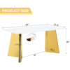 63"x31.5x30" Luxurious Snow Mountain Stone Slab Dining Table with Golden Stainless Steel Butterfly Legs.The tabletop is designed to be scratch and heat resistant.Slabs Tabletop,