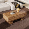 This modern rectangular coffee table features a stylish wood color, making it an ideal addition to any living room or apartment, and measures 43.3 "x 21.6" x 17.2 ".W1151P168335