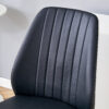 Set of Four Black PU Comfort Dining Chairs (17.7"x25").Dining chair with extended backrest,BLACK PU,Silver metal legs,Suitable for various places such as family restaurants, hotels, coffee shops,etc.