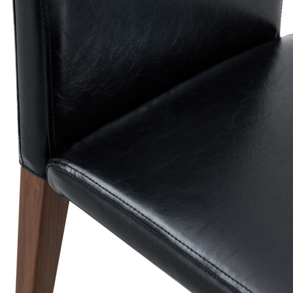6f96a78967ad45e9be4770aae852074a_20b94c7d7c4de40d5ea3d37d15c02fca Table and chair set.79"x31.5" Inch Tempered Glass Tabletop With X-shaped Black Metal Table Legs,Wood Grain Textured MDF Crossbeam.Paired With 10 Black PU Dining Chairs with Walnut Color Metal Leg.