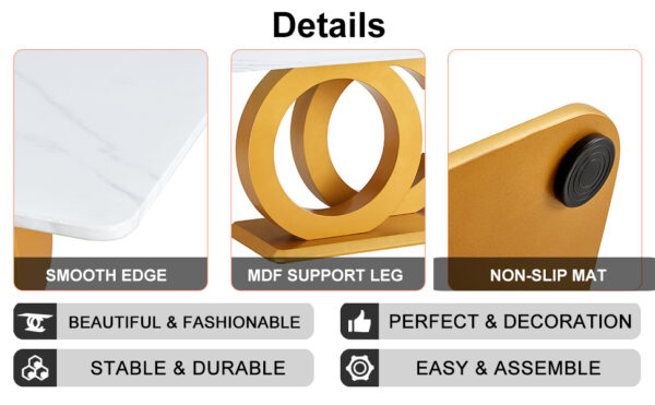 6fbc8d6d6c9d4a17a84b21402291fc4b_20240306_65995c73916008ff61c0551147c02a7e A large modern minimalist rectangular dining table suitable for 6-8 people, A set of 4-piece PU leather backrest and black metal legs modern dining chairs. F-OC C-007