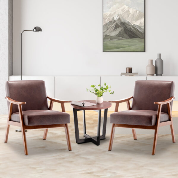 6fdf5960fbc24d3e9e69cf81cd0d667e_5ac622240880e095380bd7503493539b Mid-Century Modern Chair, Living Room Chair with Solid Wood Frame, Accent Chair Extra-Thick Backrest, Wingback Chair for Bedroom, Reading Room, Living Room, Lounge Chair Indoor