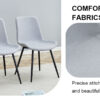 Comfortable Linen-Cotton Dining Chair Set - Six Pieces in Light Gray.Integrated Seat and Backrest,Linen-Cotton Material,Curved Widened Cushion Design For More Comfort.
