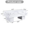 Modern Simple White Marble Texture MDF Coffee Table - 43.3"x21.6"x17.2" Practical Model.Making it an ideal addition to any living room or apartment.W1151134962