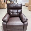 Electric Power Swivel Recliner Chair - Oversized PU Leather Massage Recliner with USB/Type-C Charging, 360° Rotation & Rocking Function, Living Room Reclining Sofa ,Dark Brown