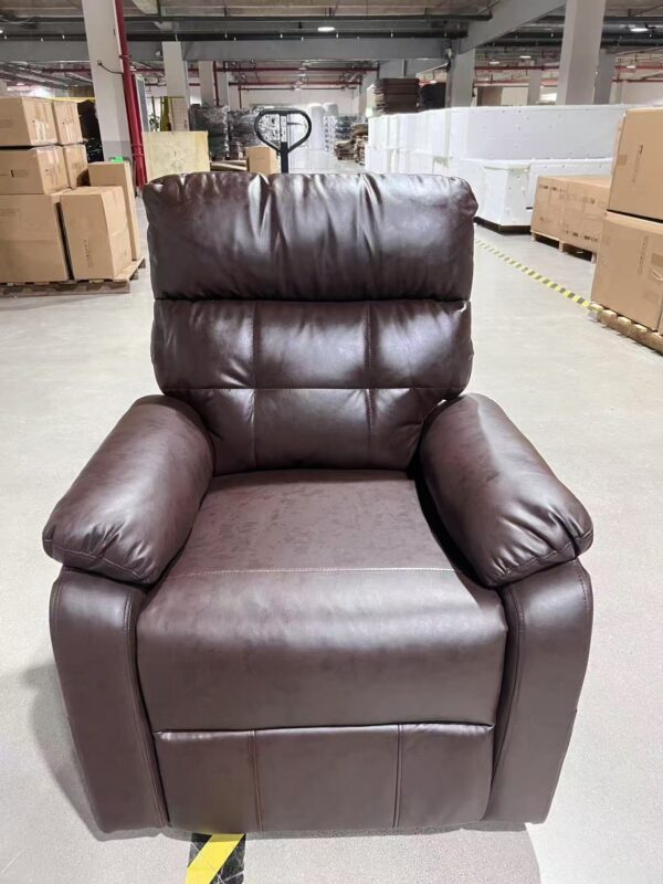 Electric Power Swivel Recliner Chair - Oversized PU Leather Massage Recliner with USB/Type-C Charging, 360° Rotation & Rocking Function, Living Room Reclining Sofa ,Dark Brown
