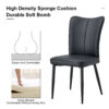Modern Black PU Chair Set - Two Pieces, The backrest has a vertical and smooth line design.Black Metal Leg.Suitable for placement in kitchen, living rooms, and other venues.W1151116750