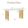 Modern minimalist dining table. White imitation marble glass sticker tabletop, golden table legs, stable and beautiful. Suitable for living room and dining room 63" *35.4" *30 DT-69