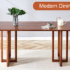 Chinese country retro solid wood dining table,simple modern imitation rattan dining table.Suitable for dining room, living room, office.Natural Style Walnut Solid Wood Dining Table.