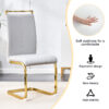 Table and chair set.Large modern rectangular table with 0.4 inch patterned glass tabletop and large MDF table legs.Comes with 8 chairs with faux leather cushioned seats and golden metal legs.