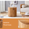 The cylindrical table with its patterned design can be easily integrated into a variety of interior styles, from coffee tables to small dining tables, workbenches or makeshift writing desks.