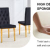 4 piece dining chairs.The gold metal legs complement the black velvet, showcasing a perfect blend of modern and classic elements.Suitable for various occasions such as kitchens,conference rooms, etc.