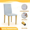 Table and chair set.71 * 35.4 inch rectangular dining table.Tempered Glass Tabletop,Golden 7-shaped Metal Table Legs.Paried With 8 Light Gray PU dining chairs, Golden Metal Legs.Simple and versatile.