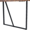 A minimalist retro rectangular dining table with a specially textured top and black metal legs.Contemporary Minimalist MDF Dark Wood Textured Tabletop.Able To Give People A Visual Beauty With Rules.