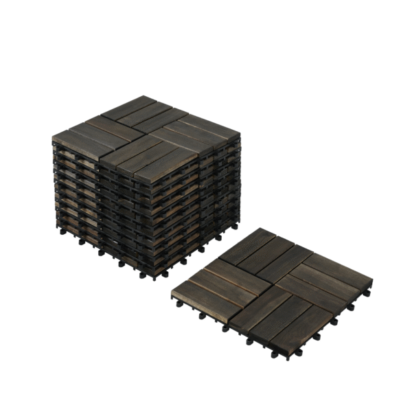 7150f5b8b41240ba9e5ec394c956cb5d_bdd92977123eec9c9f36feffe1673c9b Acacia Wood Interlocking Deck Tiles Checker Pattern, 30 PCS 12" x 12" Dark Brown Square Acacia Hardwood Outdoor Flooring for Patio, Bancony, Pool Side,...