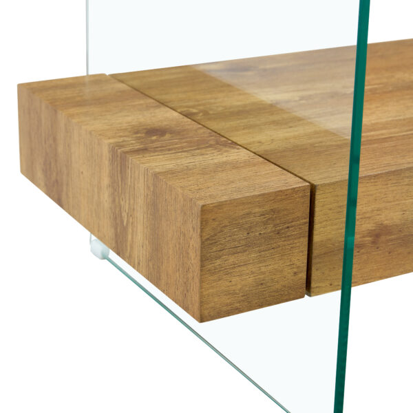 716bd63bbb4a4fe28dfbfe135ecd3b42_7eed957d4f5b78cca5bb8c7bba33d95d 43.3 Inch Modern Two-Tier Coffee Table - Clear Tempered Glass and Natural Wood Grain, Multifunctional Storage Design.The bottom tier includes a drawer.Can be used as a coffee table,side table,etc.