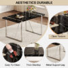 A rustic industrial rectangular MDF black dining table for 4-6 people, with a 1.5 "thick MDF desktop and electroplated metal legs, used for writing tables, kitchens, terraces, dining rooms55"*31.5*30