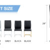 Luxury Simple Arch Chair - Set of 6 Dark Gray PU Material High Resilience Dining Chair with Arched Metal Silver Leg.Crazy Horse Texture PU Dining Chairs.
