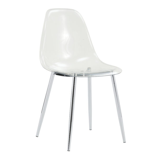 72cb90a9ce3b4ceb8d20ce289de8d5c9_20230114_e957451edb3fe16b6e73aa234fc36629 Modern minimalist transparent dining chair, plastic chair, armless crystal chair, Nordic creative makeup stool, negotiation chair, silver plated metal leg 6-piece set, TW-1200