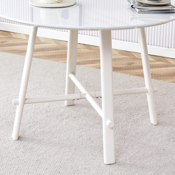 73215facce094562878482f530e5d652_cbe9385dc3a86ccc896eae51339fb496 Table and chair set, MDF desktop, white metal table legs, stable and beautiful, suitable for most styles of home. Modern simple dining table, comfortable seating.