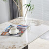 Table and chair set.63*31.5 Inch Pandora Pattern Sintered Stone Dining Table Set,MDF material OC shaped bracket,Paired With 2 Benches,A Choice of Subtle Luxury for Modern Homes.