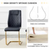 Table and chair set, large modern minimalist rectangular dining table, 0.39-inch imitation marble tabletop and golden metal legs, soft leather seats. F-1537