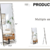 Fourth generation solid wood frame long mirror, dressing mirror, bedroom foyer, decorative mirror, clothing store, floor to ceiling mirror, wall mounted. 71 "* 31.4"