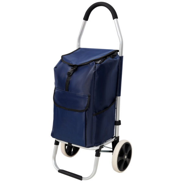 73b810402c7241a99a11cd05a4245118_23f681ee86b000839bdffedb6532c06e Shopping Trolley with Wheels,Trolley Black Foldable Shopping Cart,Removable Shopping Oxford Waterproof Bag,Blue