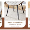 Table and chair set.Modern Black Marble Pattern MDF Dining Table Set-55"x31.4" with 4 Extended Seat Cushion PU Dining Chairs.Brown and Light Gray Splicing Colors Cushion.Iron Pipe Spraying Chair Legs.