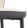 4 modern dining chairs with stylish PU patterned backrest and black metal legs for a comfortable home experience in the kitchen, bedroom and office.