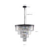 (Same as W1340P188542/L5007-600-B) 24" Contemporary Crystal Modern Chandeliers Crystal Ceiling Chandelier 4 Tier Black Chandelier Lighting for Dining Room Living Room Bedroom (Bulbs Not included)