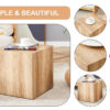 Elevate your living space with this square modern MDF coffee table that showcases smooth, light wood color texture patterns. It is characterized by stylish design.15.7*15.7*15.7