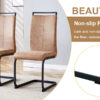 Table and chair set.67"x36" Wood-Textured MDF Dining Table Set with 6 Brown Fabric Chairs.MDF sticker,Wood colored texture sticker,Black C-tube dining chair legs,Suitable for kitchen,Dining room,etc.