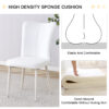 Table and chair set, MDF desktop, white metal table legs, stable and beautiful, suitable for most styles of home. Modern simple dining table, comfortable seating.