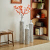 Floor Metal Vases Decorated White Metal vases Set of 3 gorgeous home decoration large glazed metal vases 24in/28.7in/33.5in height