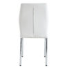 Luxury Simple Chair - Set of 6 White PU Material High Resilience Dining Chair with Metal Silver Leg.The Chair Back Has a Vertical Stripe Design With Smooth And Uniform Lines.