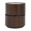 MDF ITALIAN HIGH-GRADE DOUBLE-LAYER STORAGE ROUND SIDE TABLE, BROWN AND BLACK COLOR