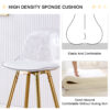 Modern and comfortable upholstered bar chairs, metal legs, small size bar chairs, suitable for part of the crowd, stylish design for dining room, kitchen, terrace and living room chairs.