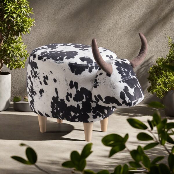 7526bc3267814f1ea3fcb7443f777b73_29a311429b2a4e28a65abae5441690bd Black and White Cow-Shaped Ottoman, Modern Ottoman, Modern Accent Stool Home Decor, Suitable for Living Room, Bedroom, Porch, Garden, Backyard, Balcony