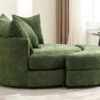 Orisfur. 360° Swivel Accent Barrel Chair with Storage Ottoman & 4 Pillows, Modern Chenille Leisure Chair Round Accent for Living Room, Green