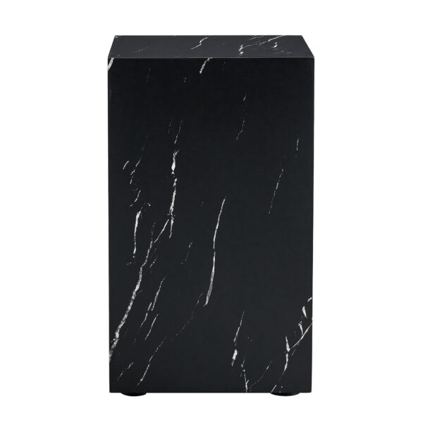 756e0936b1ff4a7c9fae8b8900c93cc4_d7af5f03b9b2fb512b1436d9066de8d4 11.8*11.8*19.6 Inch Black Marble Texture MDF Coffee Table - Luxurious Design, Perfect Living Room Accent.Rectangular fashion texture design coffee table, suitable for various situations and scenes.