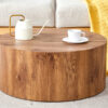 The cylindrical table with its patterned design can be easily integrated into a variety of interior styles, from coffee tables to small dining tables, workbenches or makeshift writing desks.