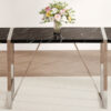 A rustic industrial rectangular MDF black dining table for 4-6 people, with a 1.5 "thick MDF desktop and electroplated metal legs, used for writing tables, kitchens, terraces, dining rooms55"*31.5*30