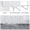 Modern Dining Chairs with Faux Leather Padded Seat Dining Living Room Chairs Upholstered Chair with Metal Legs Design for Kitchen, Living, Bedroom, Dining Room Side Chairs Set of 6 (White+PU )C-001