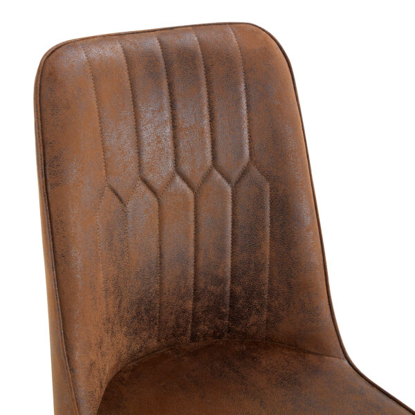 7617c3e195404c5d833ef3721cacfcef_d38c5c1f30d6614867f7ee2749b348f6 Brown Suede-like Velvet Dining Chair Set (Six Pieces)Black Metal legs,dinning chairs,brown.Bring a comfortable home experience to the kitchen, bedroom, and office.
