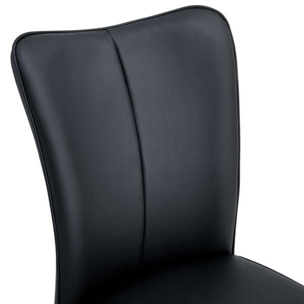761d4946b30c4e459e690e5b526d55d5_20231018_ee8ecc6fb563c33568dc87e01f3e8409 Modern Black PU Chair Set - Two Pieces, The backrest has a vertical and smooth line design.Black Metal Leg.Suitable for placement in kitchen, living rooms, and other venues.W1151116750